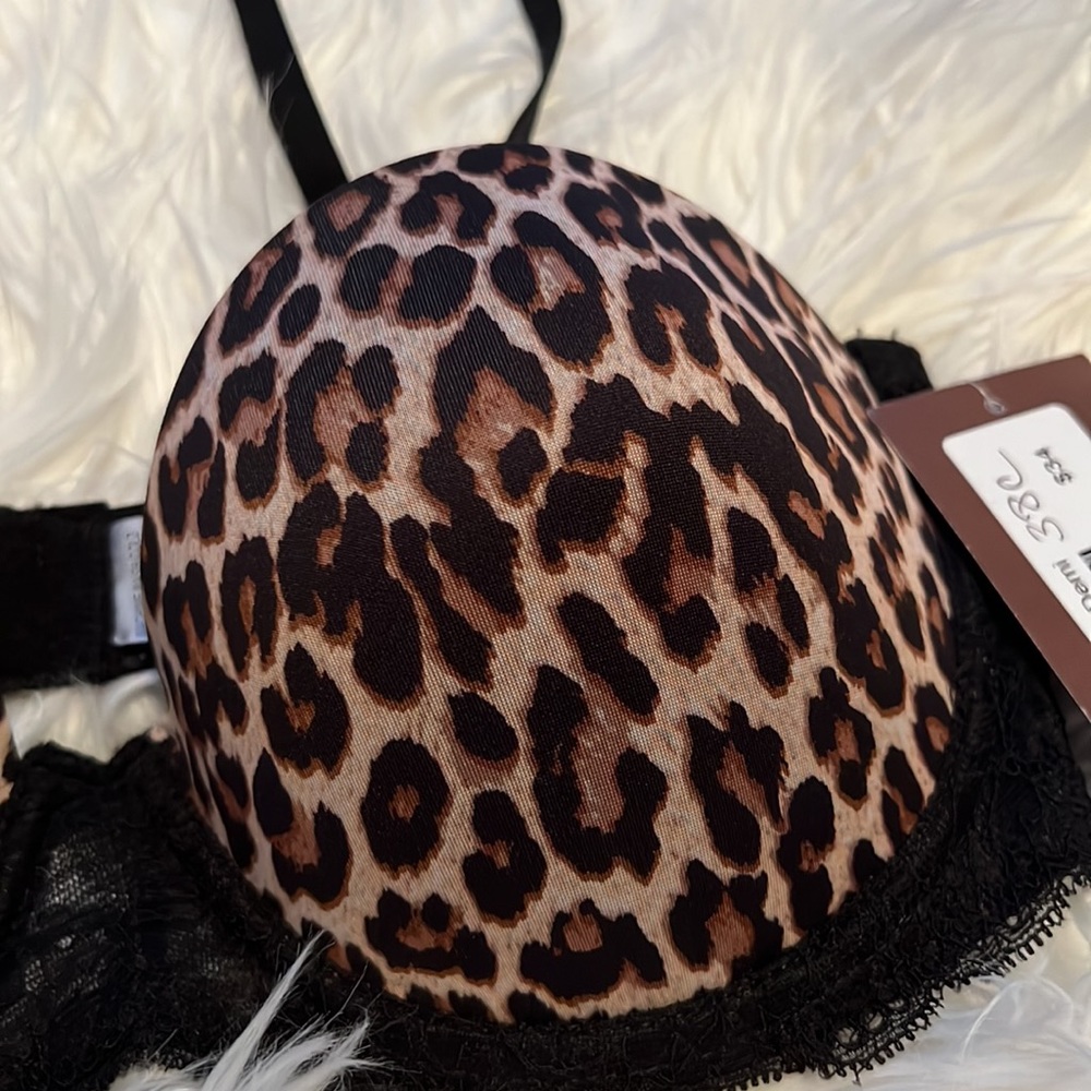 Lace Band Demi Animal Print Bra New With Tags size 36C